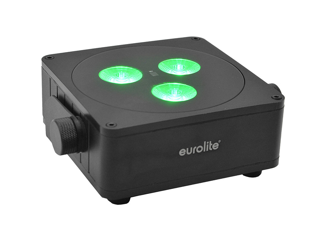 EUROLITE Set 4x AKKU IP Flat Light 3 bk + sac souple