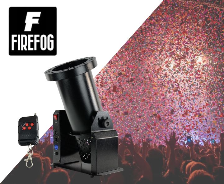 Firefog Confetti Cannon 500L canon à confettis avec LED et DMX