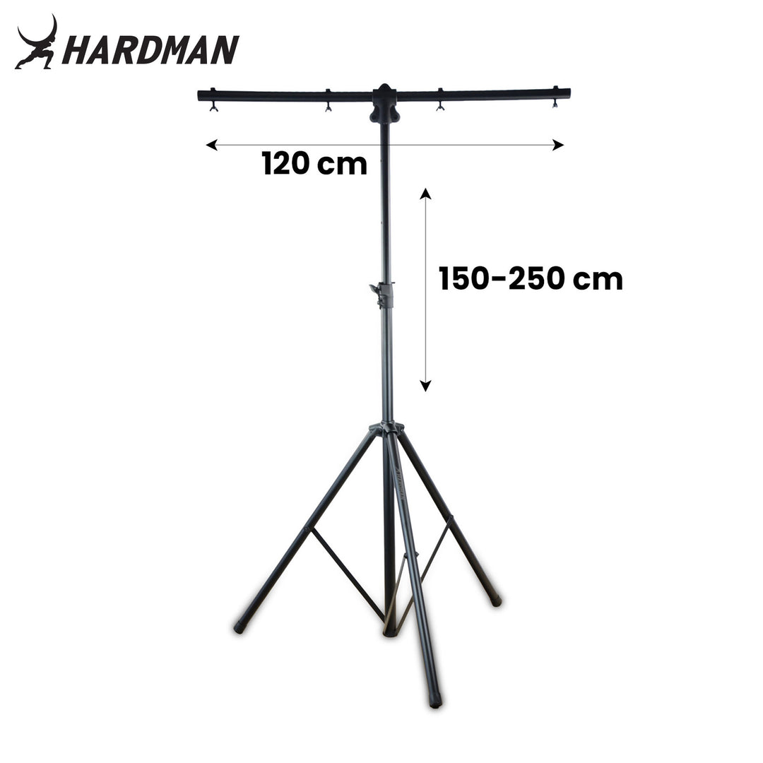 Hardman HLS2 pied d’éclairage avec T-bar, 2,5 m, 70 kg, noir
