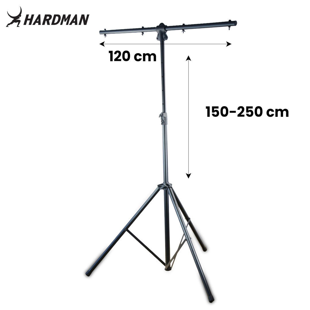Pied d'éclairage Hardman HLS3 avec barre en T et goupille automatique, 2,5 m