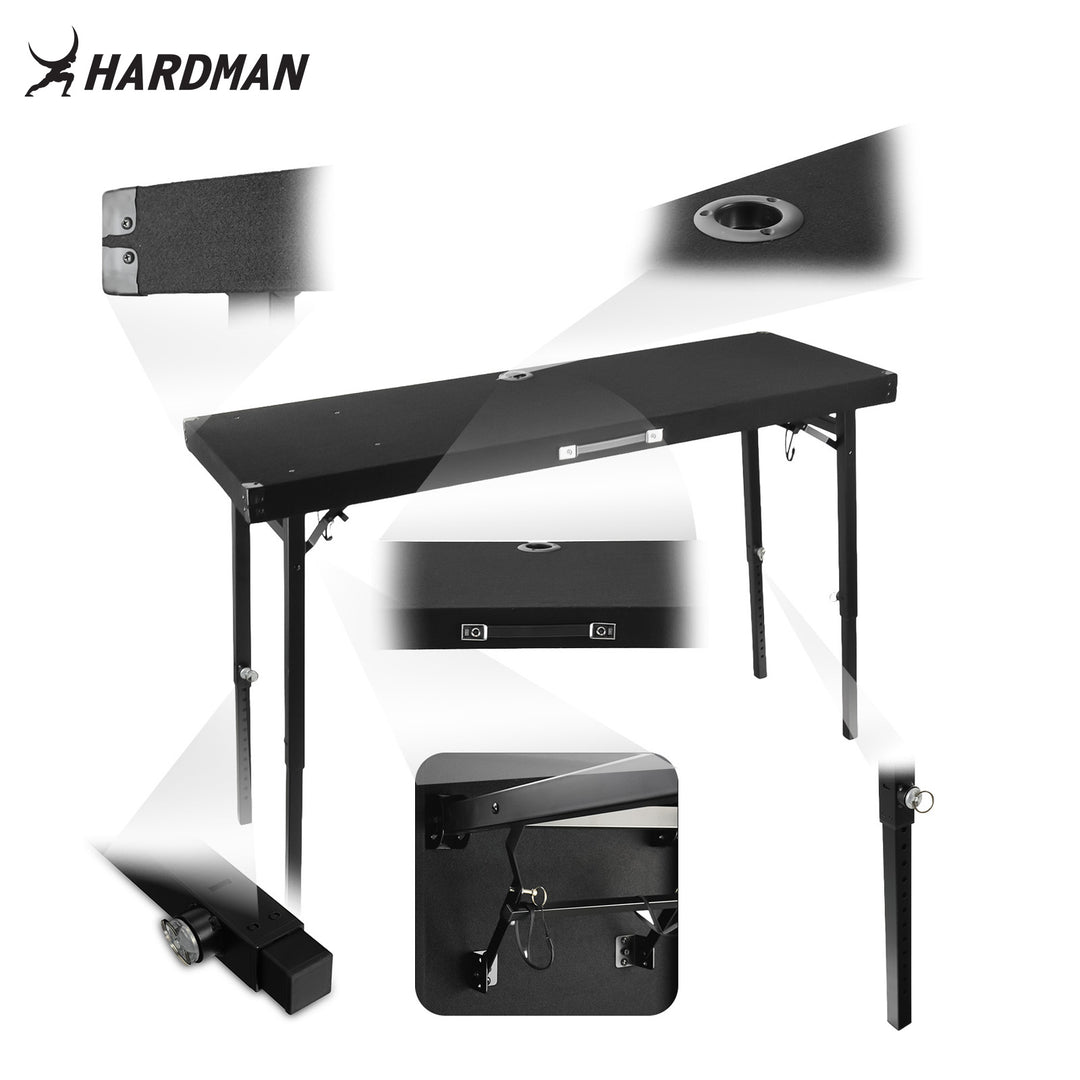 Hardman DTS1 table DJ pliable, 154 x 52 cm, avec sac