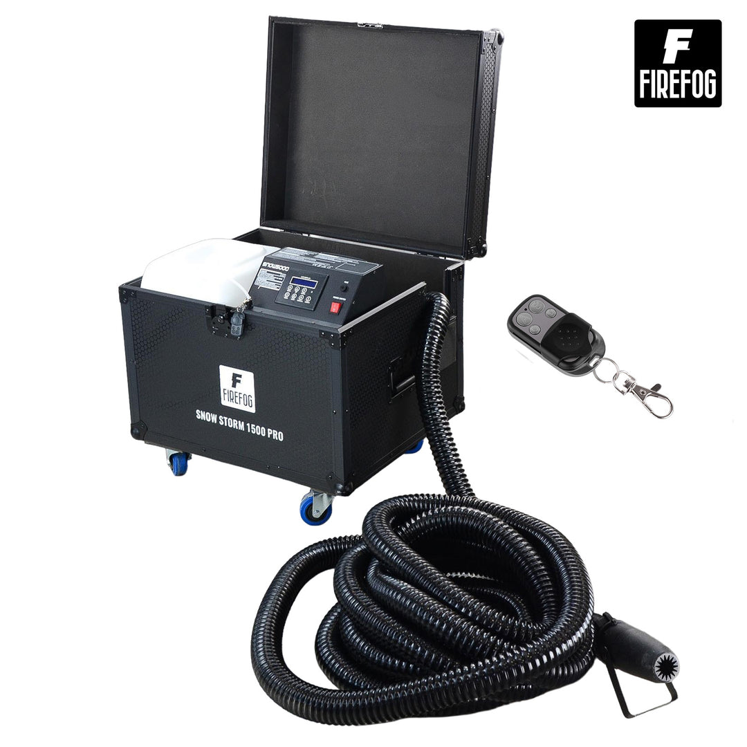 Machines à neige Firefog Snow Storm 1500 Pro de 1500 W dans un flightcase