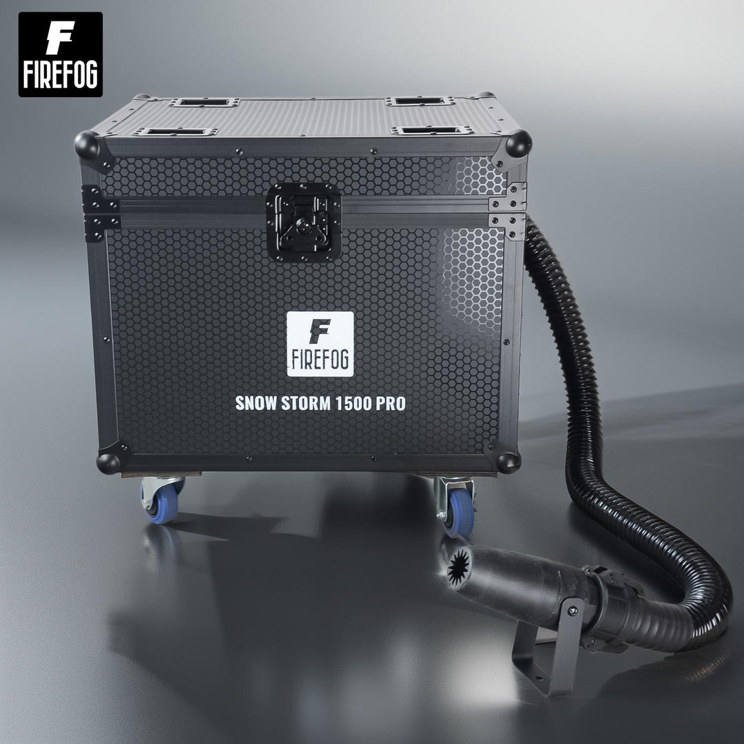Machines à neige Firefog Snow Storm 1500 Pro de 1500 W dans un flightcase