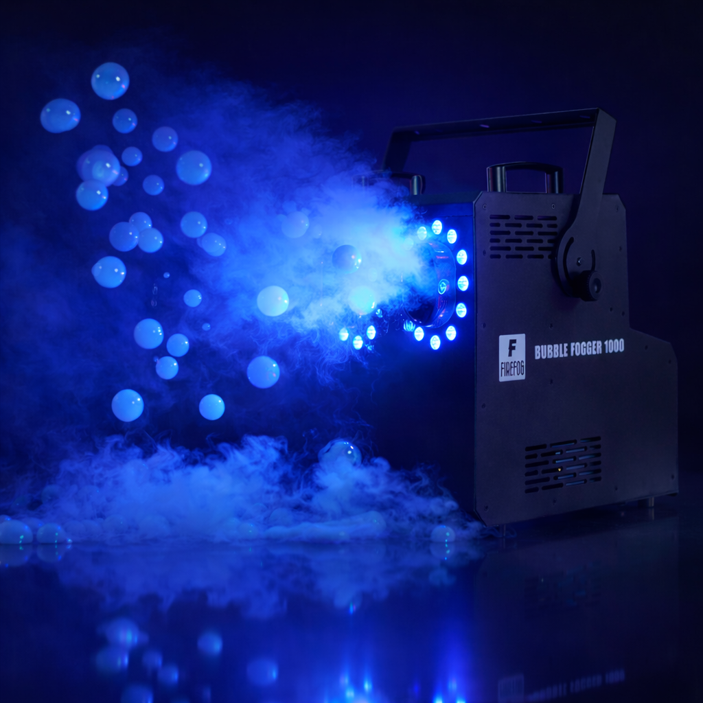Firefog BUBBLE FOGGER 1000 machine à brouillard et à bulles avec LED RGBW