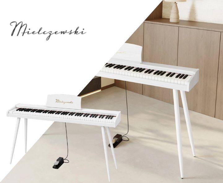 Piano numérique Mielczewski Virelai avec pieds, blanc