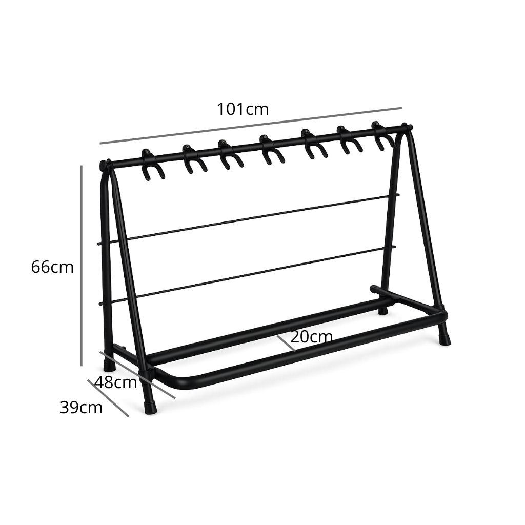 Support de guitare Hardman pour 7 guitares, pliable