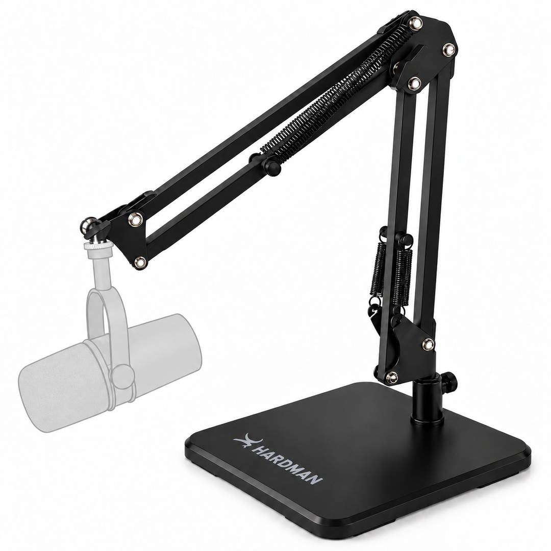 Support de microphone de table Hardman avec base et bras lourds, jusqu'à 2,5 kg