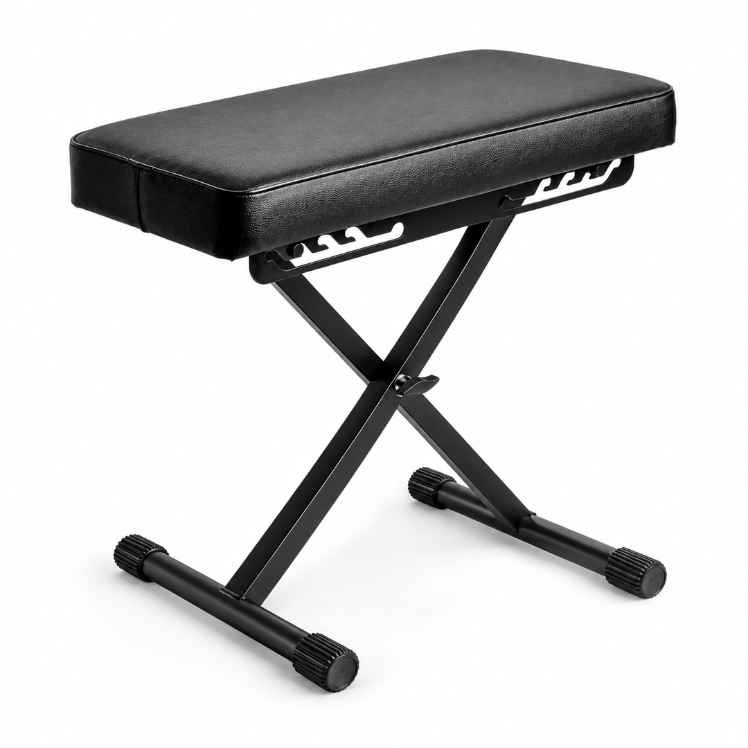 Banquette de piano pliable Hardman SB006, noire, jusqu'à 150 kg