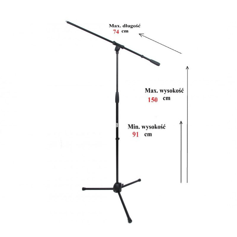 Pied de microphone avec perche