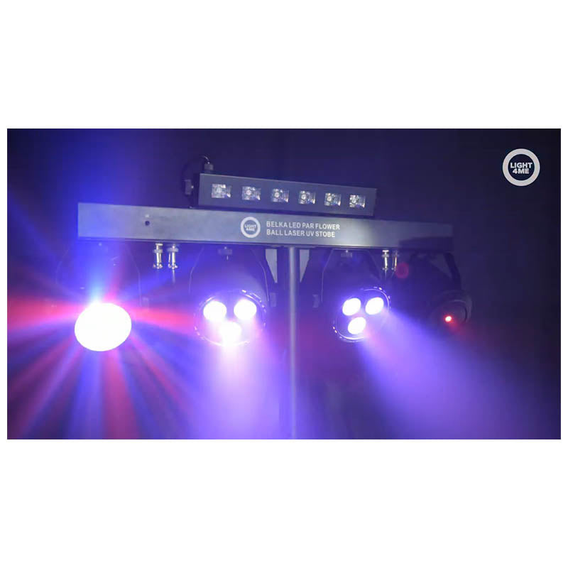 LIGHT4ME T-BAR LED PAR BLOMSTERKUGLE LASER UV STROBE éclairage de discothèque multieffet