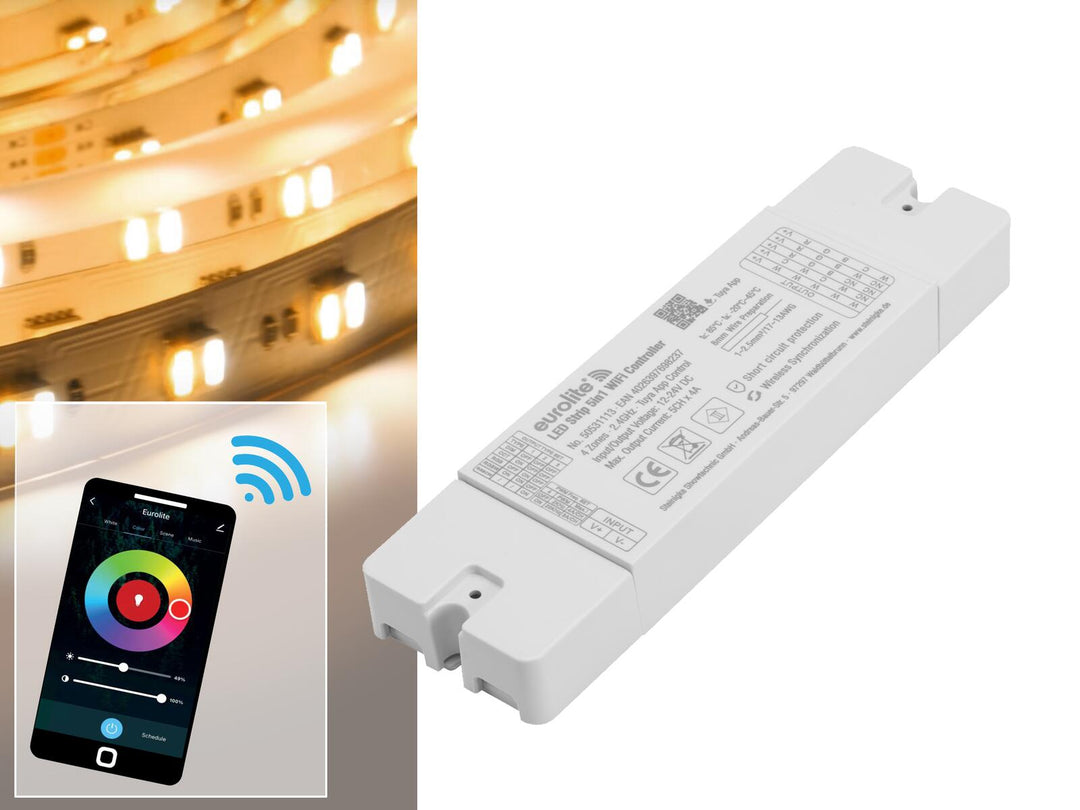Ensemble de ruban LED EUROLITE 5in1 avec contrôleur WiFi + télécommande de zone