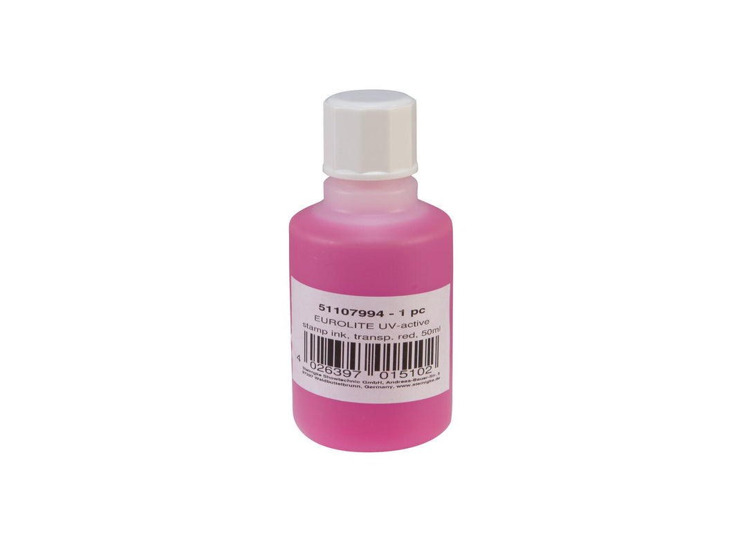 EUROLITE encre de tampon active aux UV, rouge transparent, 50ml