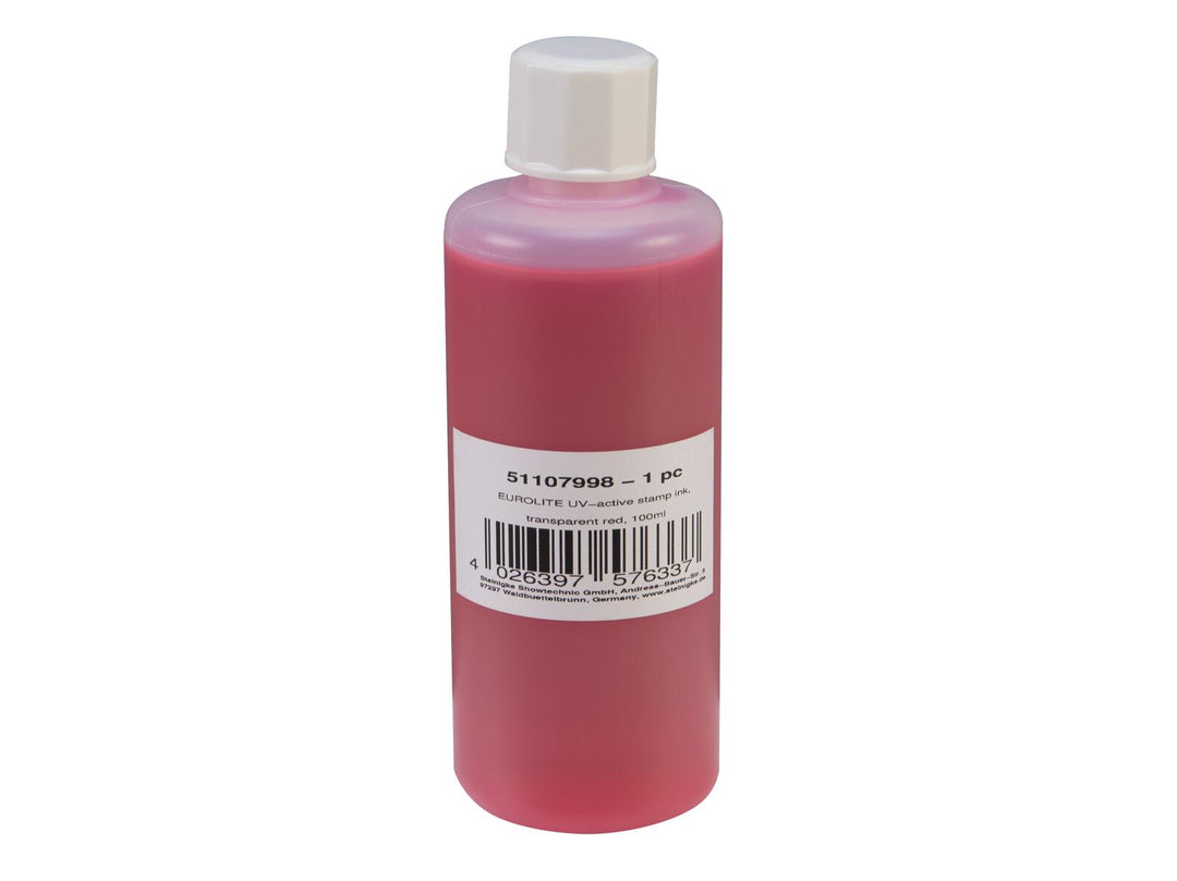 EUROLITE UV-active Stamp Ink, rouge transparent, 100ml