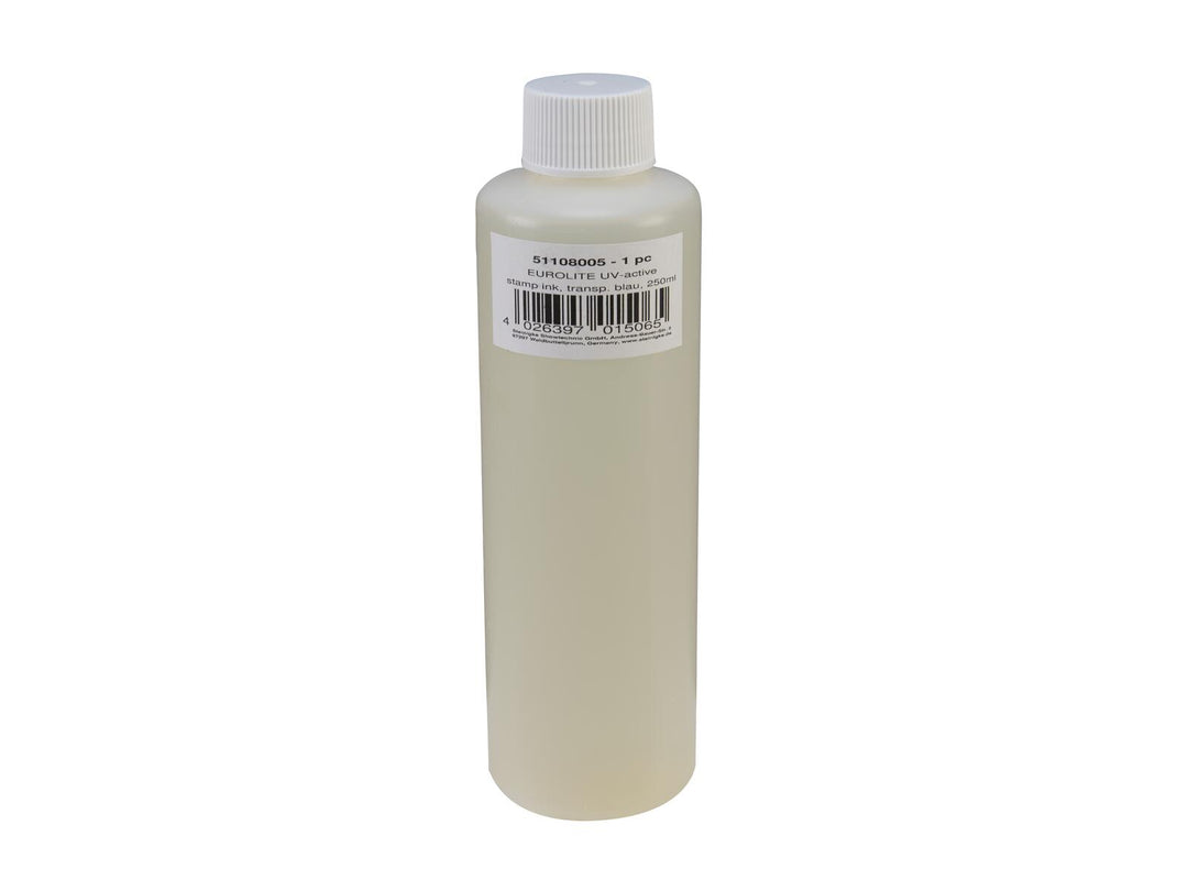 EUROLITE UV-active encre de tampon, bleu transparent, 250ml