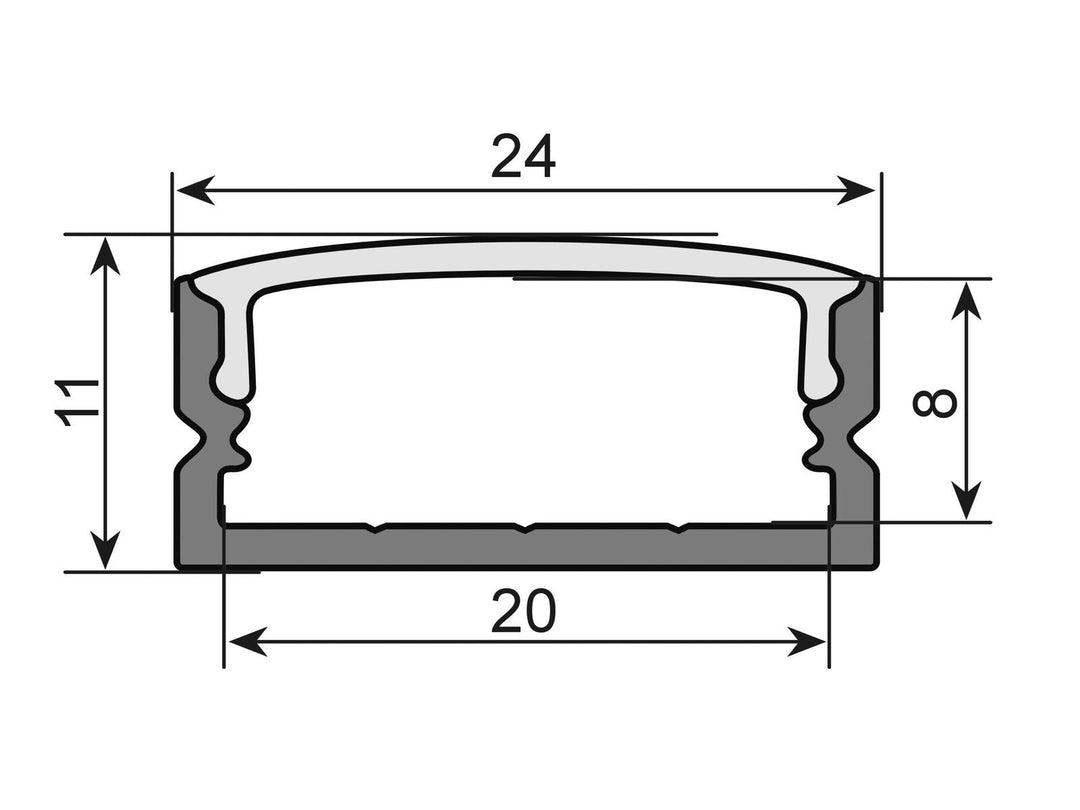EUROLITE Profilé en U 20mm pour bande LED argenté 2m