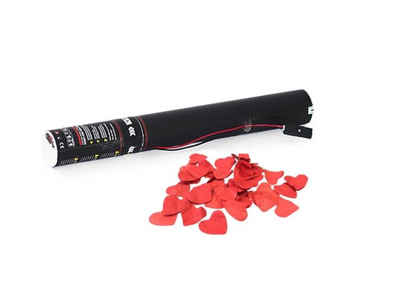 Canon à confettis électrique TCM FX 50cm, cœurs rouges