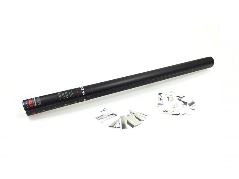 TCM FX Canon à confettis électrique 80cm, blanc/argent