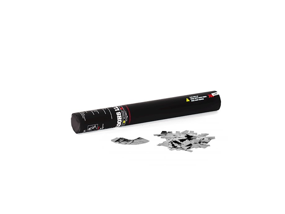 Confetti tube 28 cm, hand-held (Silver)