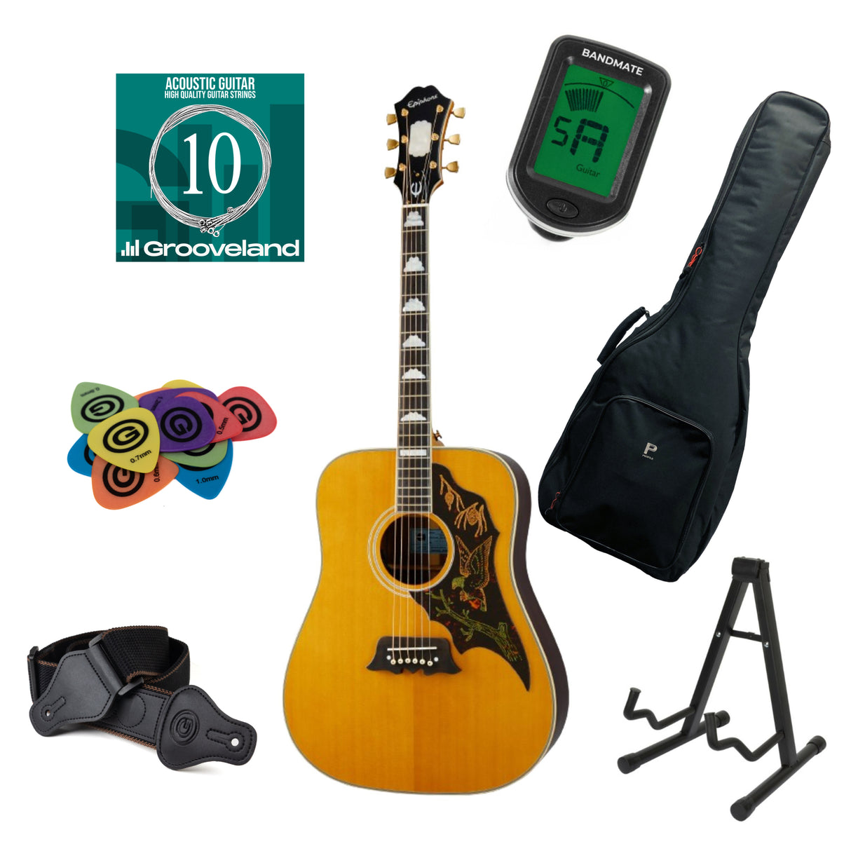 Epiphone Masterbilt Excellent Starter Kit (Antique Natural Aged Gloss )