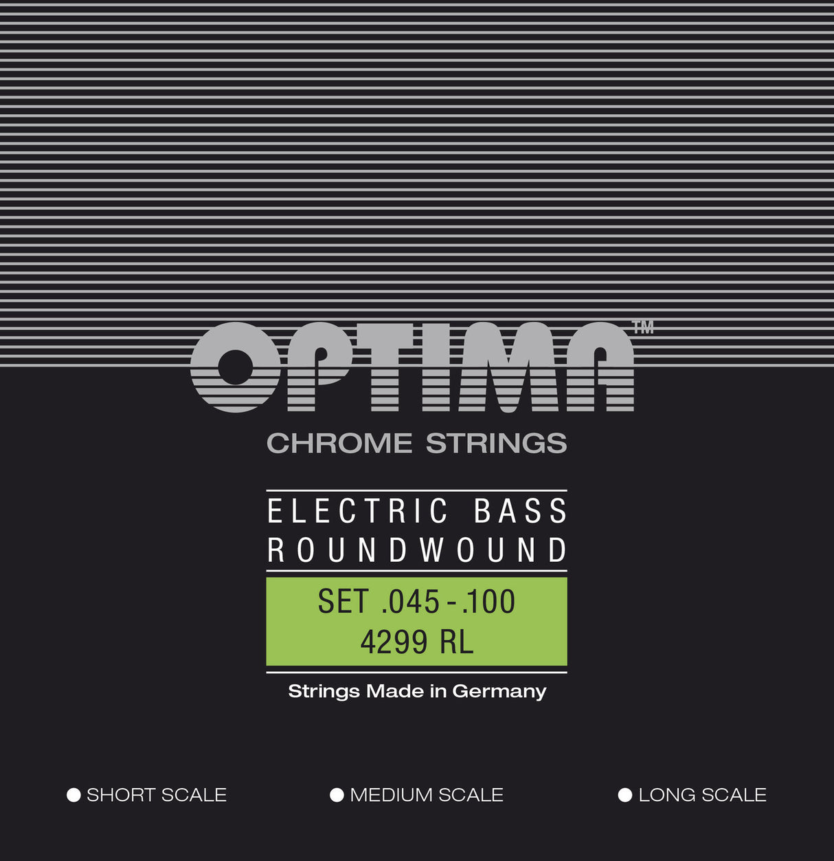 Optima E-Bass Strings Chrome Strings Round Wound Long Scale - Set 4-string reg-light (4299L)