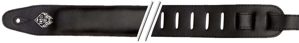 Fire & Stone sangle de guitare Comfort en cuir, noire, rembourrée de 60 mm