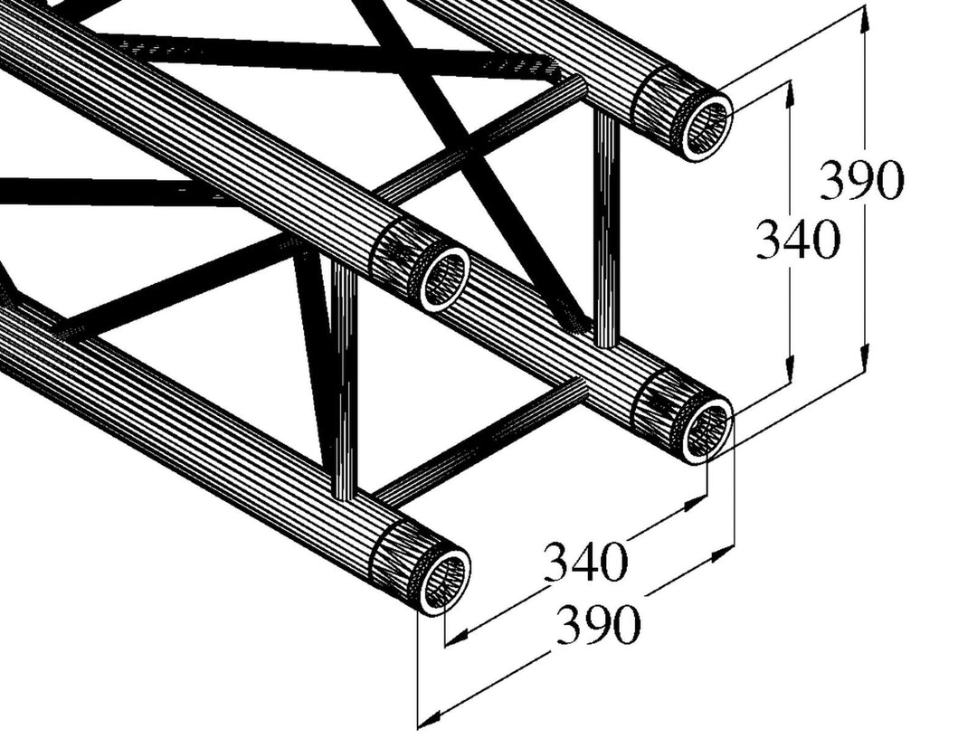 ALUTRUSS QUADLOCK TQ390-2000 poutre transversale à 4 voies