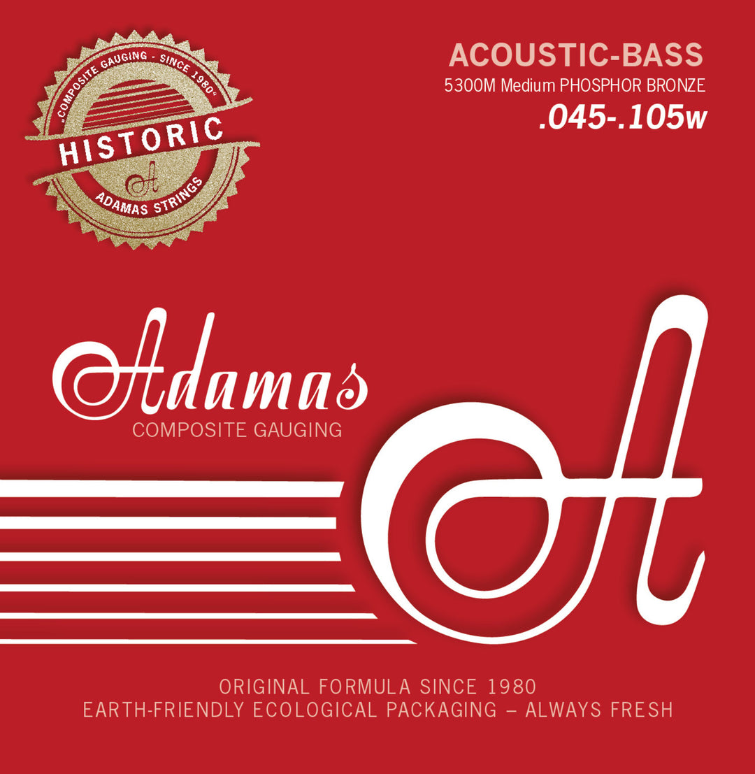 Adamas cordes pour basse acoustique Phosphor Bronze - Set 4 cordes medium (5300M)
