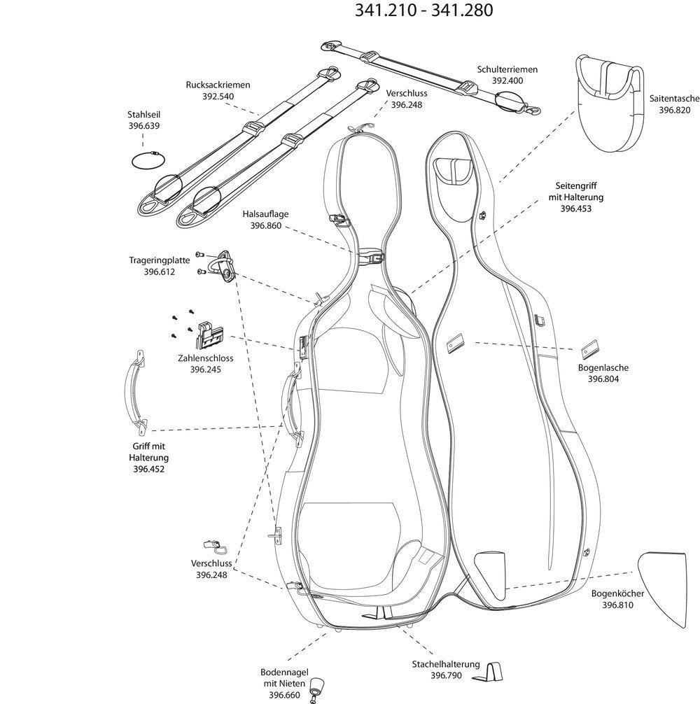 Système de suspension GEWA pour étui de violoncelle Air