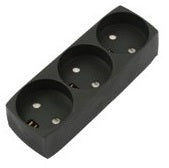 DK Socket outlet Black with earth