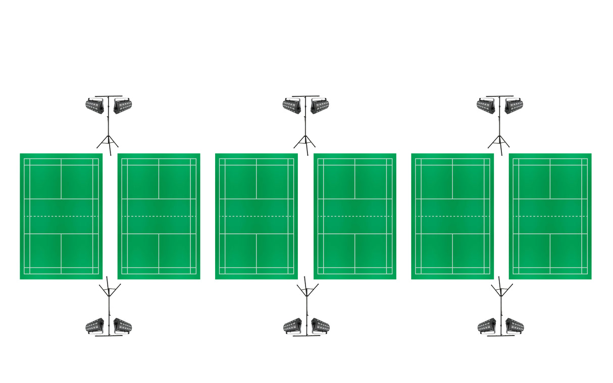 Nightminton complete package for 6 courts