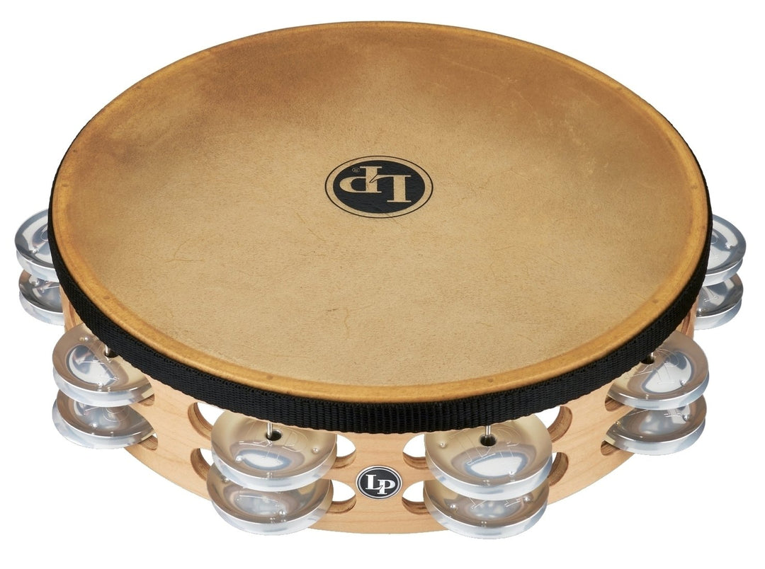 Tambourin Latin Percussion Pro 10 in Double Row With Head - 10" Brass/Bronze (LP384-BB)