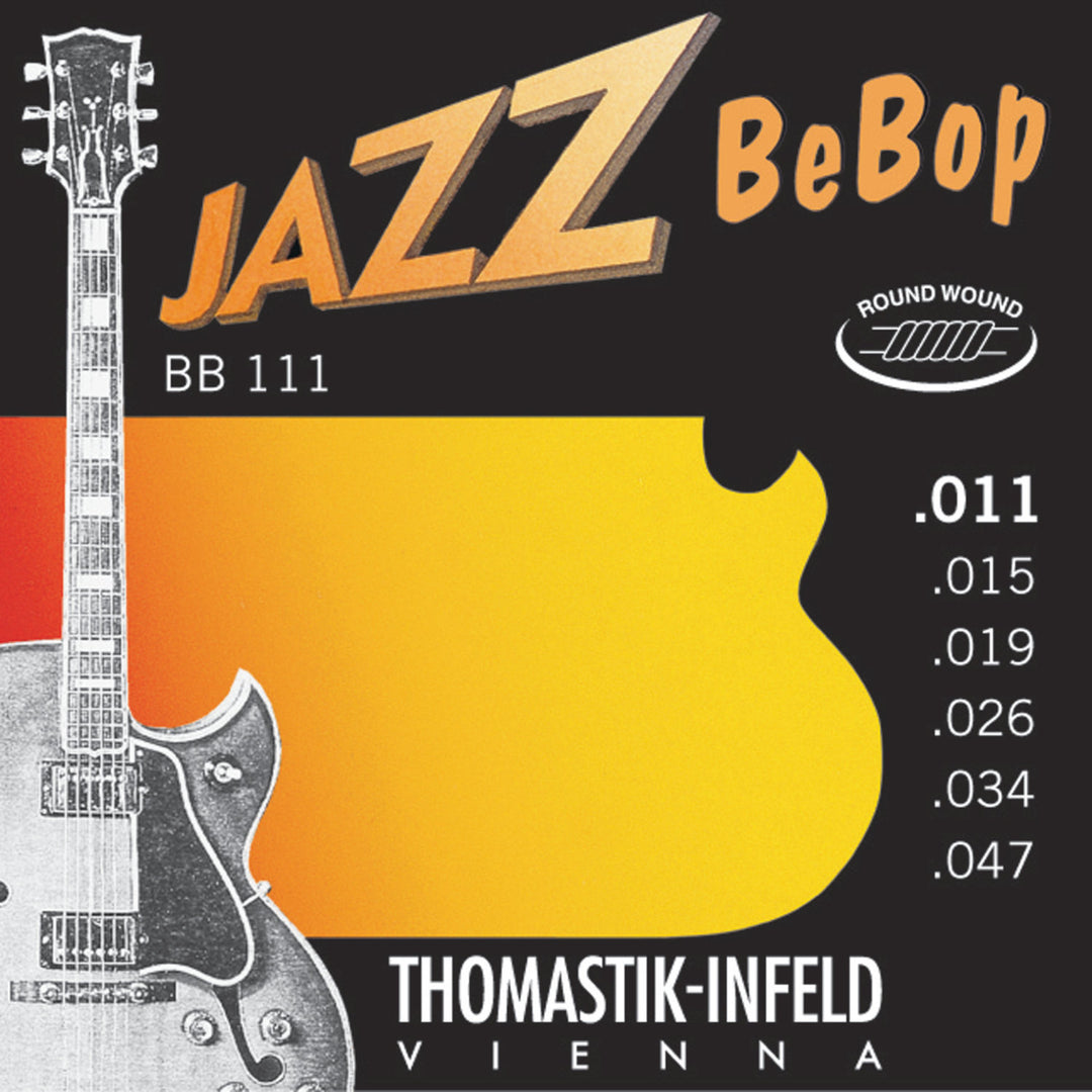 Cordes Thomastik-Infeld pour guitare électrique Jazz série BeBob nickel à filet rond - Jeu 011rw (BB111)