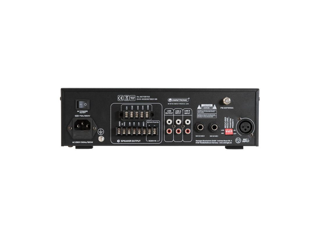 OMNITRONIC CPZ-60P Amplificateur de mixage PA