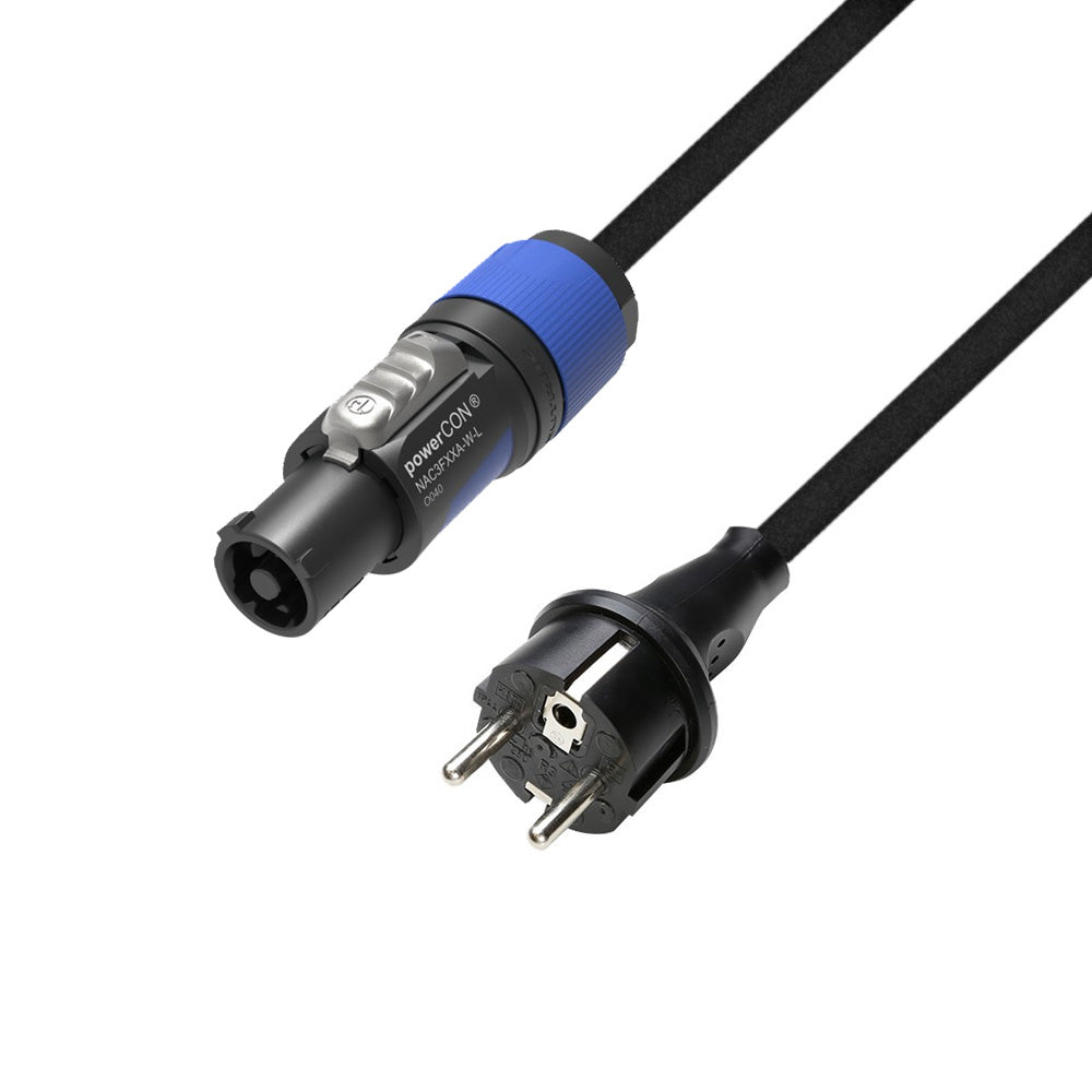 Adam Hall Cables 5 STAR PCON 0300 - Strømkabel | Neutrik powerCON® til CEE 7/7 med Titanex®-ledning | 3 m