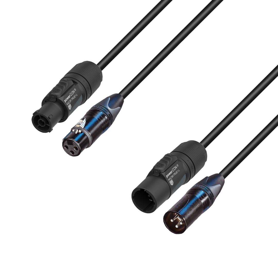 Adam Hall Cables 5 STAR H TCON D 0500 - Câble hybride | Alimentation & DMX | Neutrik® XLR 3 pôles x TRUE1® | 5 m