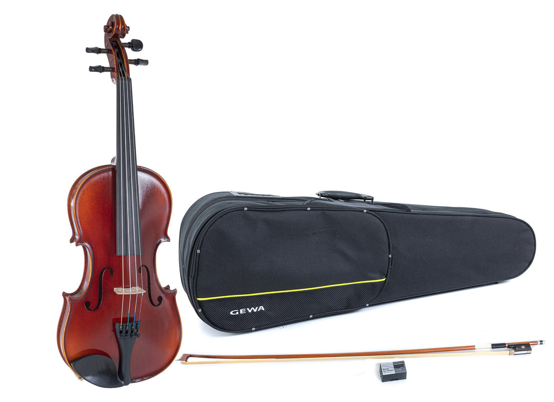 GEWA Violons Ideale - 4/4 (Prêt à jouer, avec case profilé, archet en Massaranduba, cordes Larsen Aurora, sécurisé pour le transport)