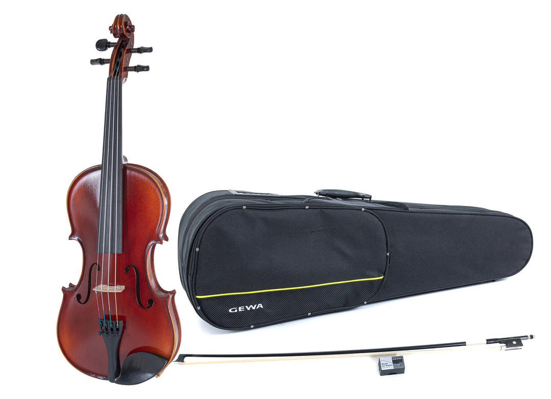 GEWA Violons Ideale - 4/4 lefthand (Prêt à jouer, avec case profilé, archet en carbone, cordes Larsen Aurora, sécurisé pour le transport)