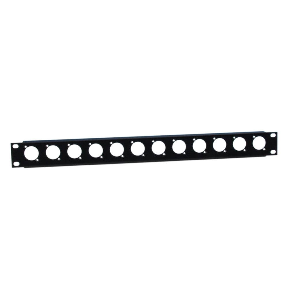 Adam Hall 872215 U-Shaped Rack Panel with Mounting Edge 1 Unit for 12 XLR D-Type Chassis