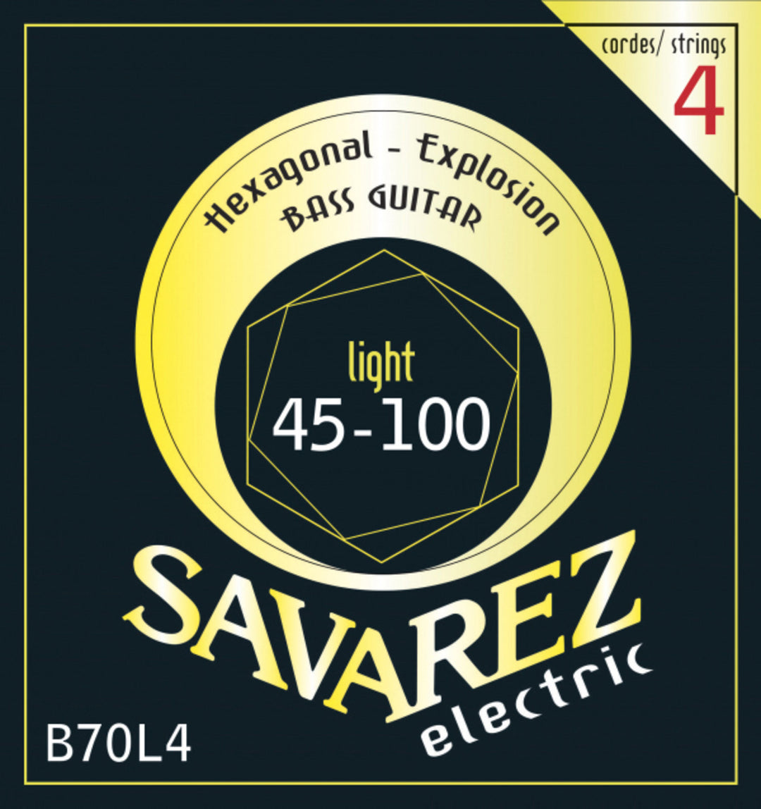 Savarez cordes de basse électrique Hexagonal Explosion - 4 cordes Medium (B70L4)
