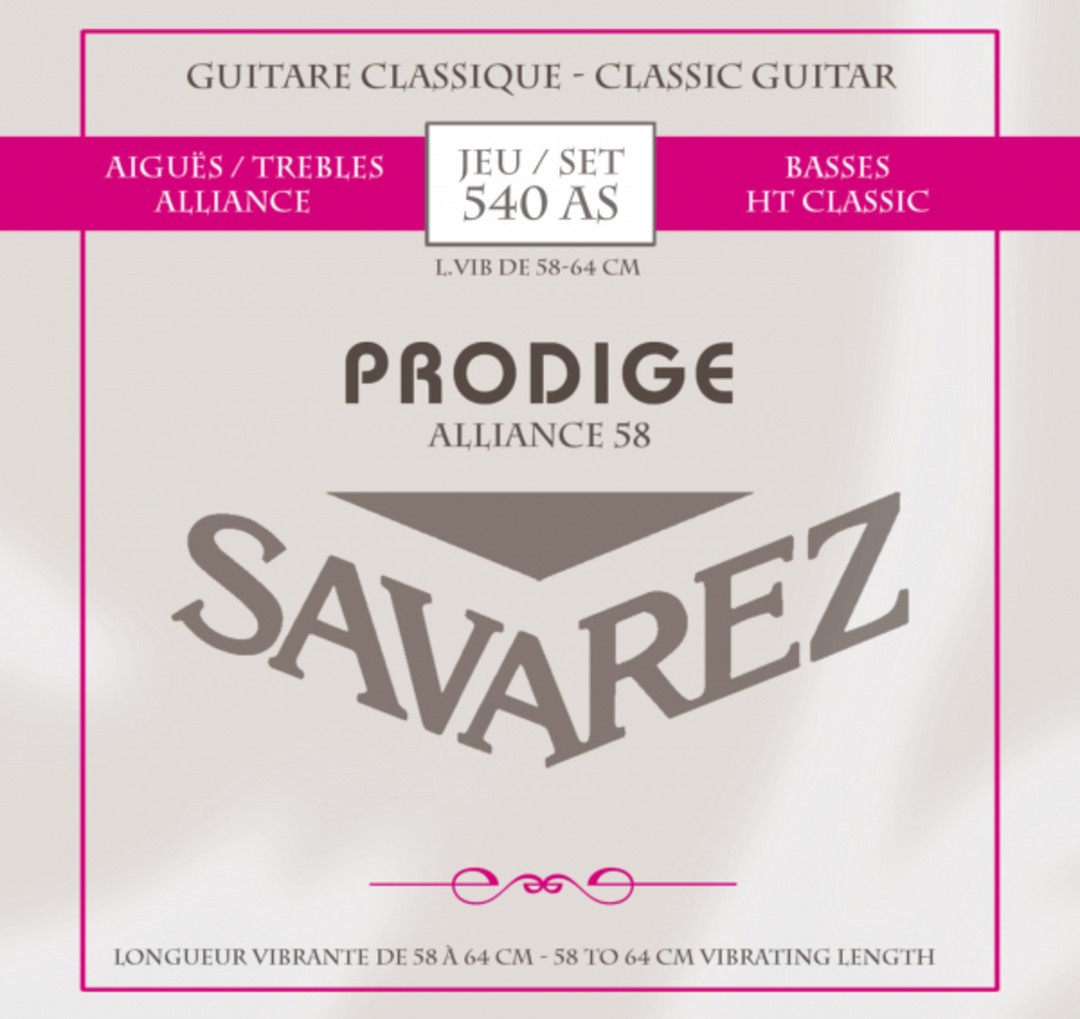 Cordes Savarez pour guitare classique Prodige 38 Children's Guitar - 3/4-7/8 Carbon (540AS)