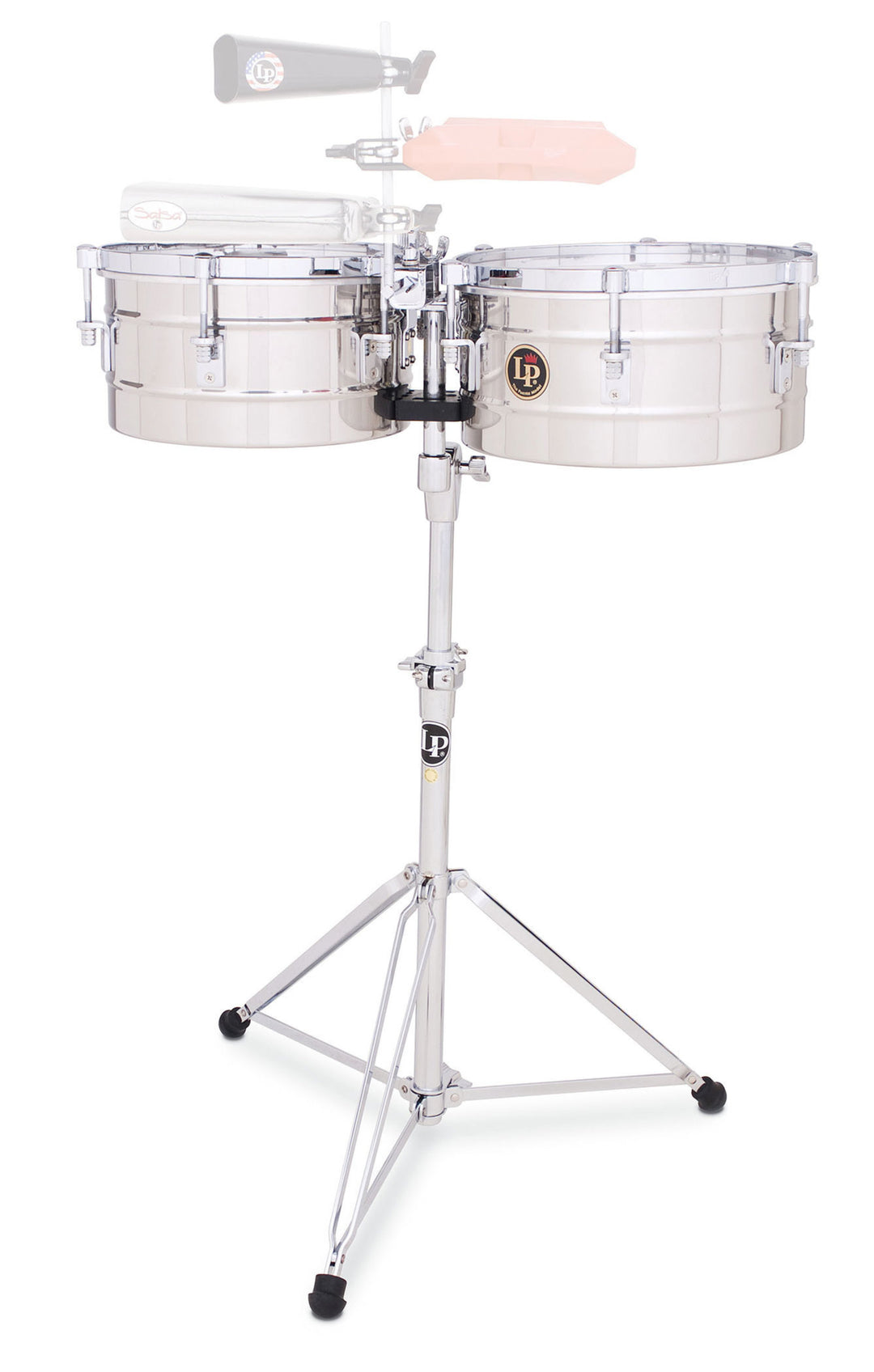 Latin Percussion Timbales Tito Puente en acier inoxydable - 12"/13" (LP255-S)