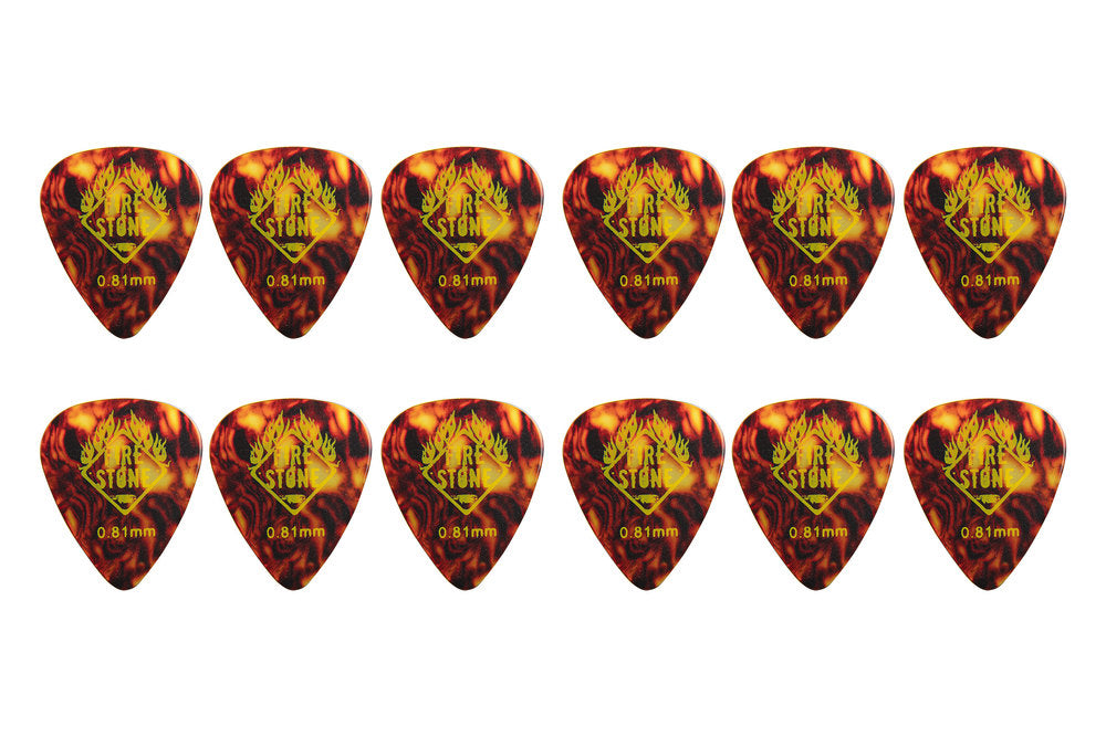 Fire & Stone Mix médiators en celluloïd, 0,81 mm, écaille et perloïde