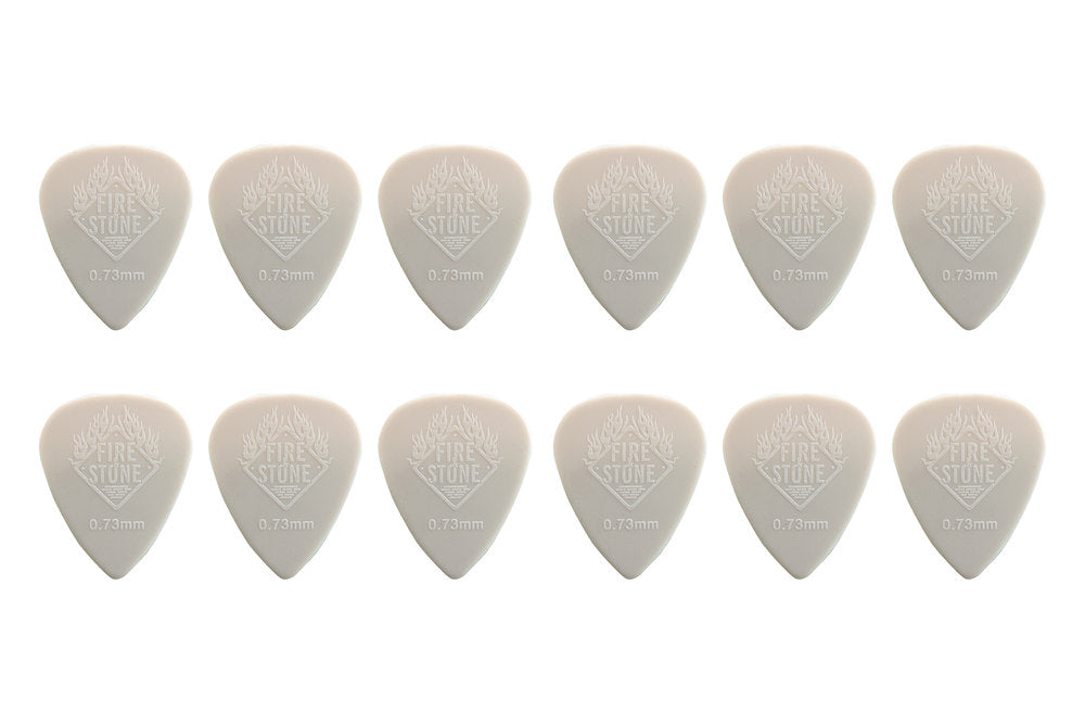 Fire & Stone médiators en nylon 0,73 mm, gris, 12 pièces