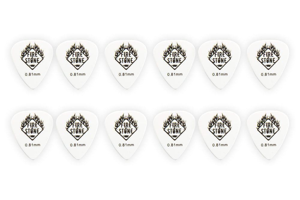 Fire & Stone Monster médiators « Skull », blancs, 0,81 mm, 12 pièces