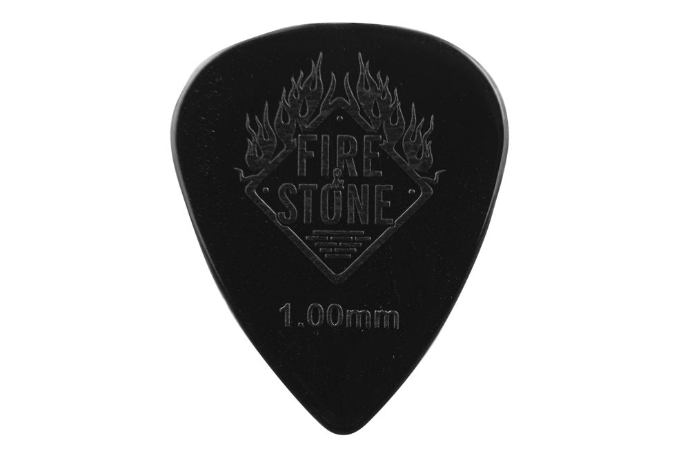 Fire & Stone médiators en nylon 1,00 mm, noirs, 12 pièces