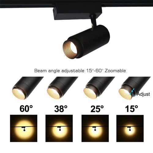 Atomic Pro FLZ-20 Spot sur rail (20 Watt, 3200K, Noir)