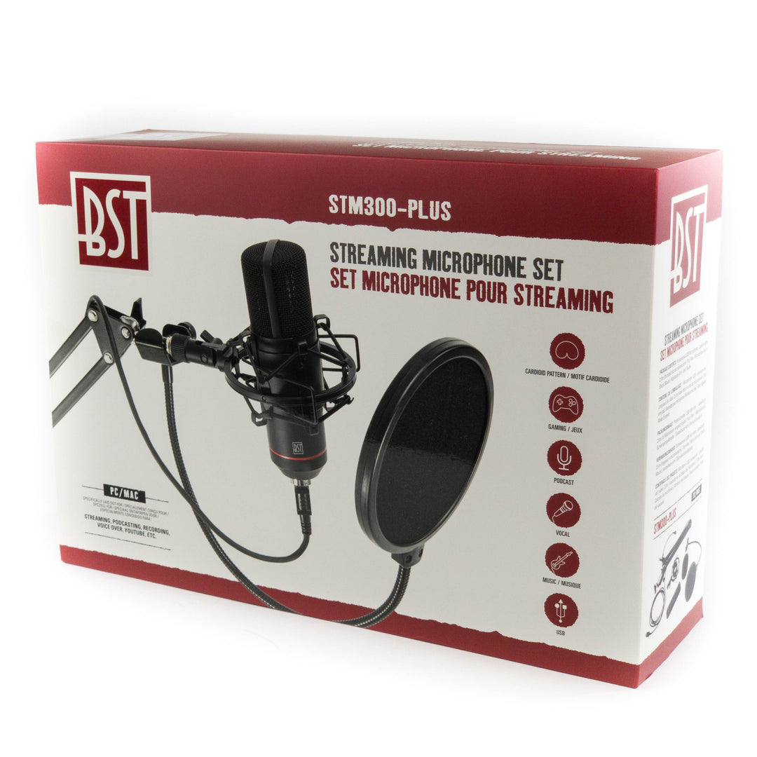 BST STM300-PLUS Ensemble de Microphone Streaming (Noir)