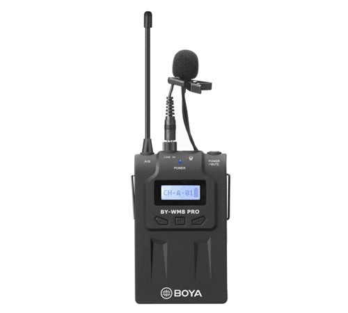 Émetteur sans fil bodypack Boya TX8 Pro avec micro-cravate