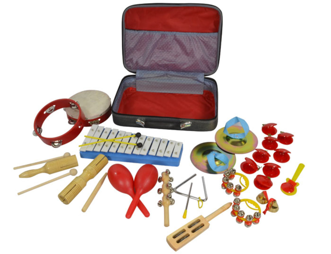 Ensemble de percussions multiples avec 17 pièces et caisse