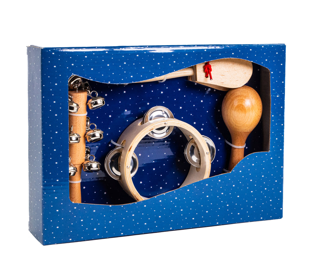Coffret cadeau Percussion en bois pour enfants avec 4 pièces